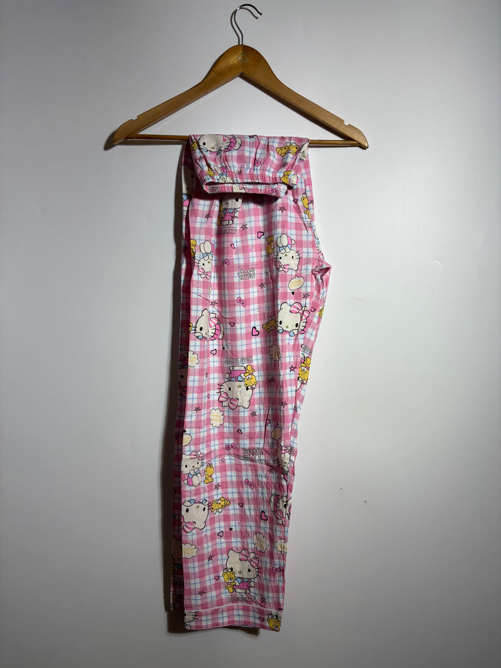 Pink Hello Kitty Checkered Pyjama Set