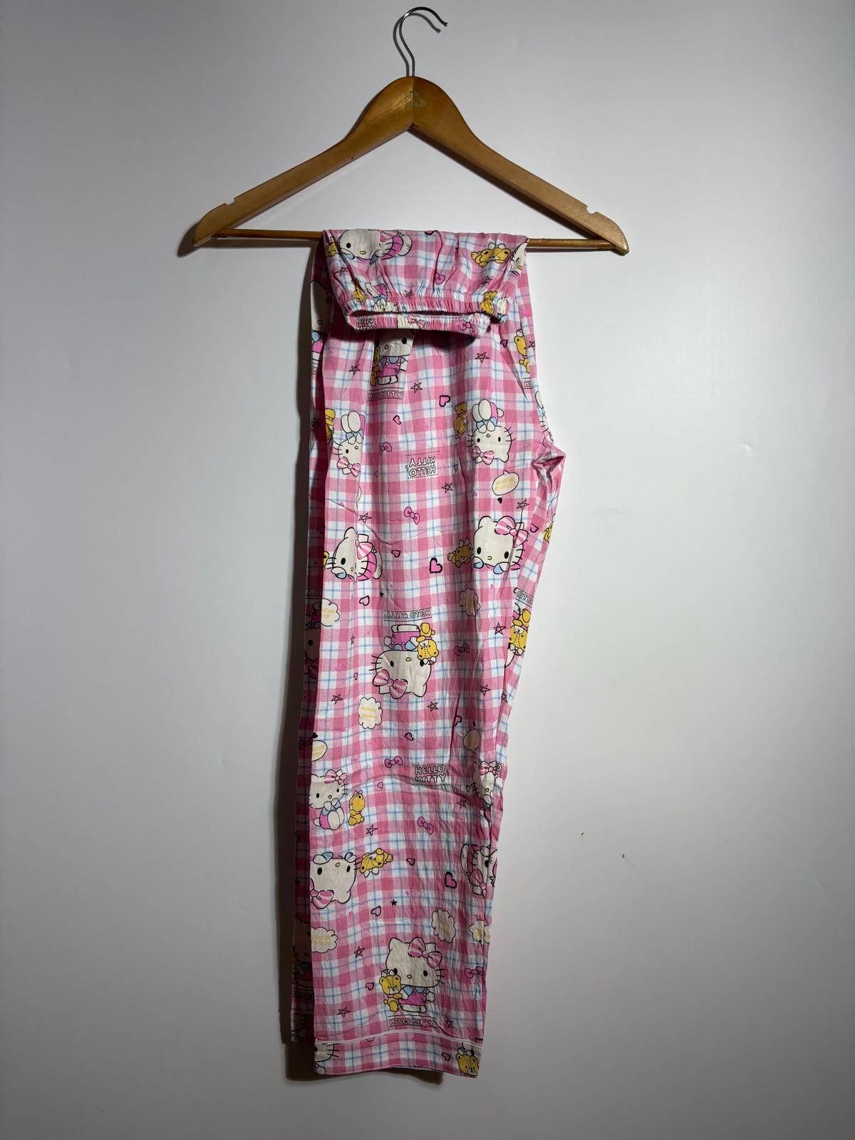 Pink Hello Kitty Checkered Pyjama Set