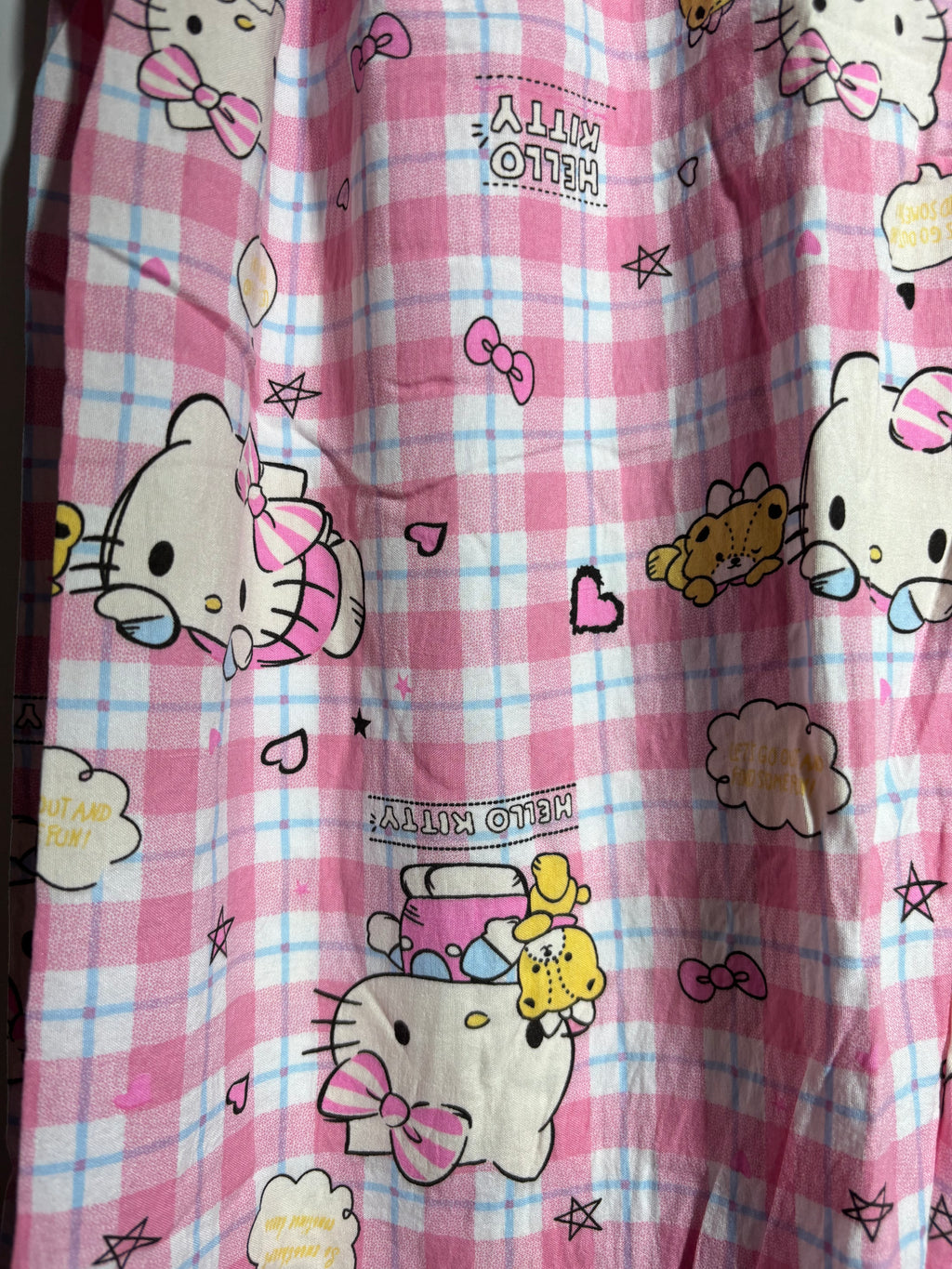 Pink Hello Kitty Checkered Pyjama Set