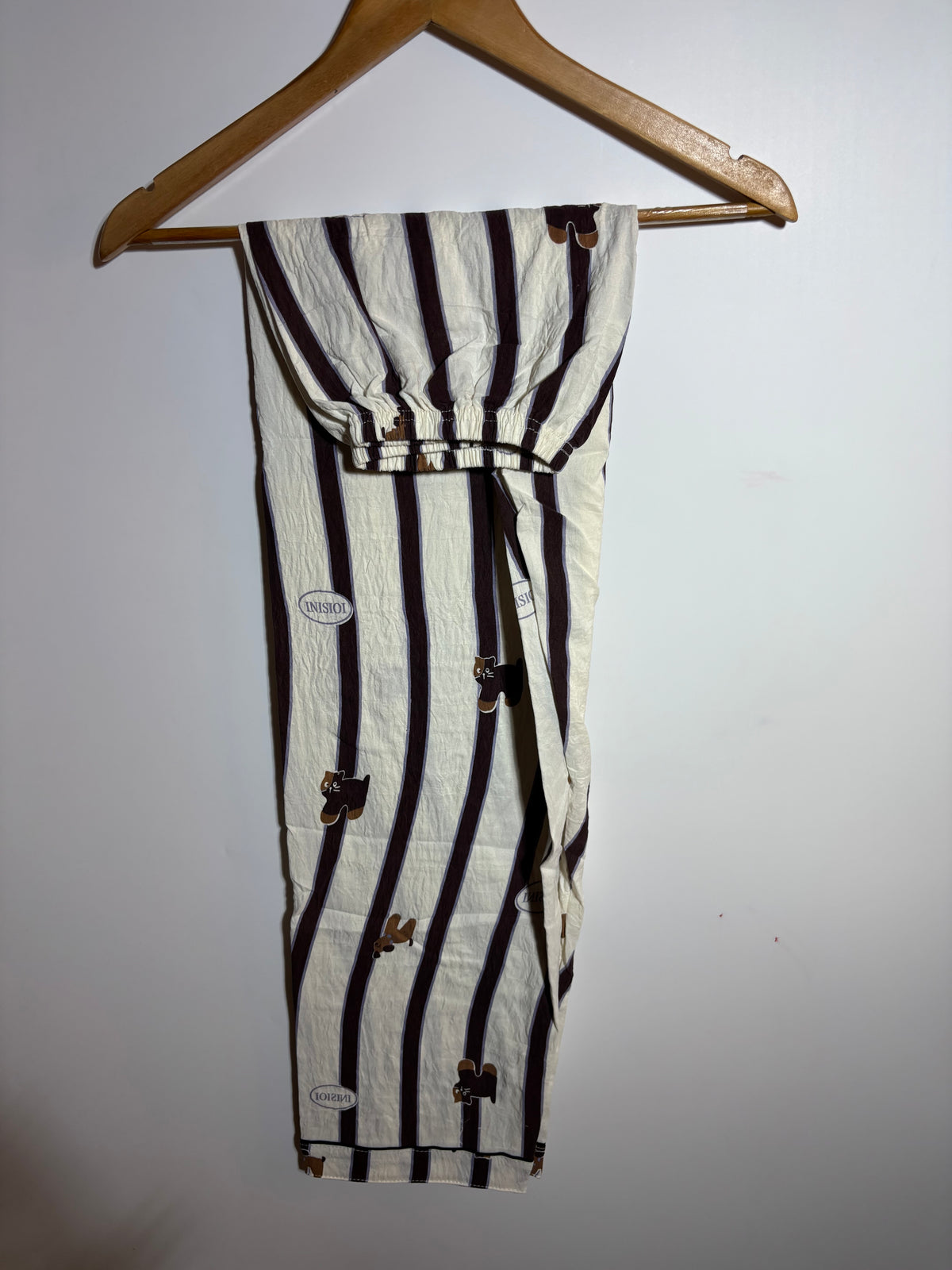 Brown Teddy Stripes Pyjama Set