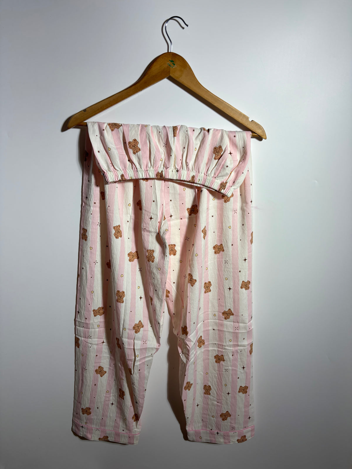 Pink Teddy Stripes Pyjama Set