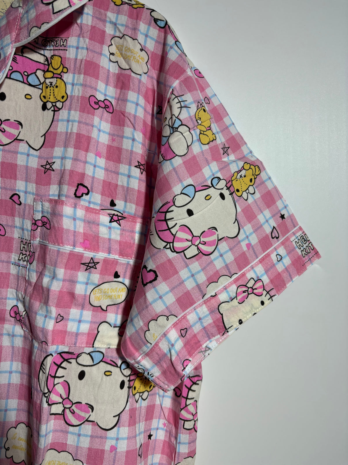 Pink Hello Kitty Checkered Pyjama Set
