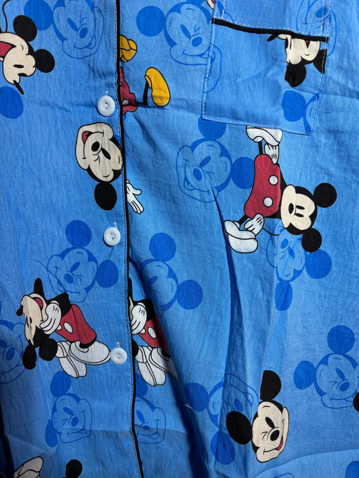 Blue Mickey Mouse Printed Pyjama Set