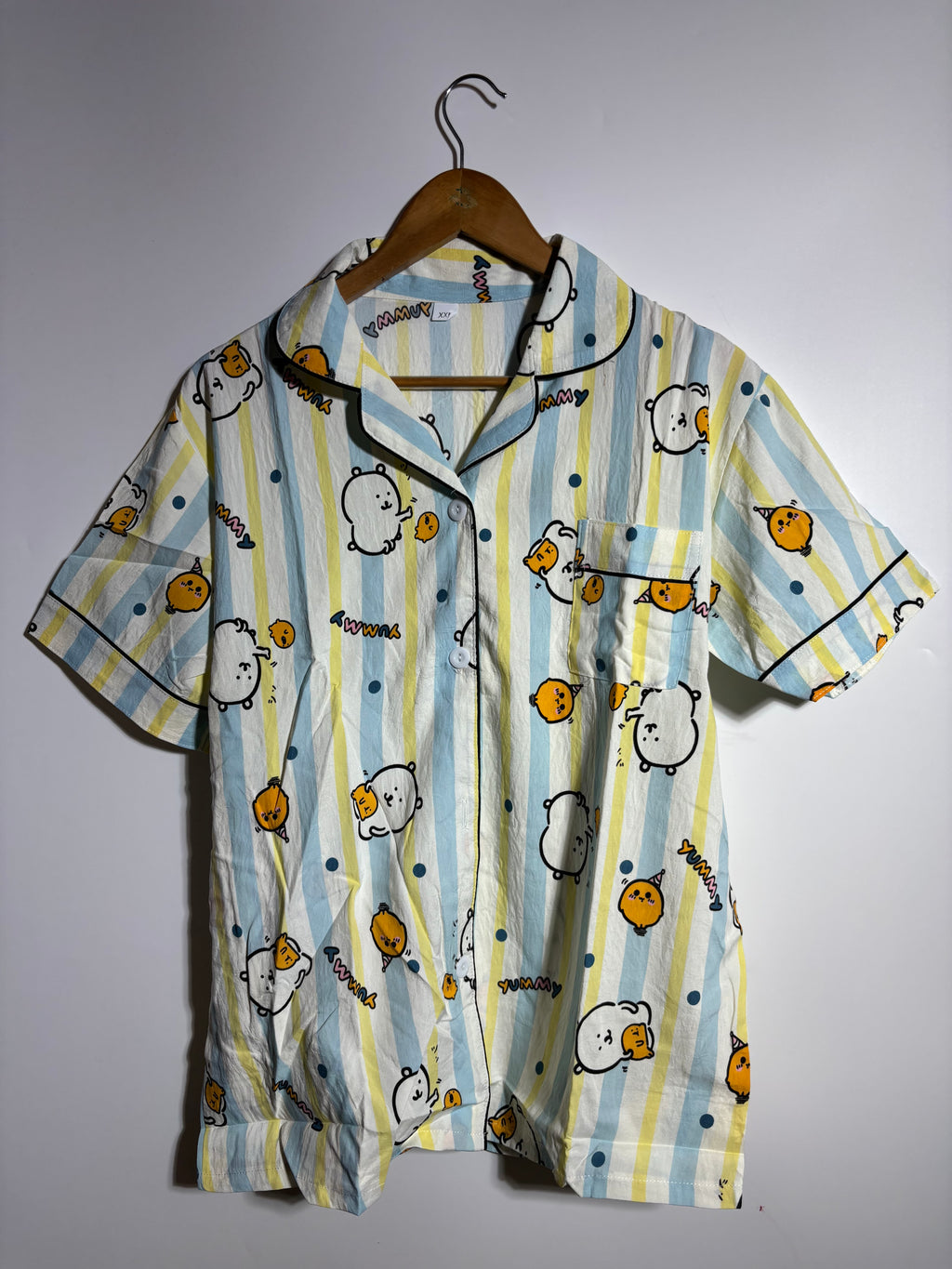 Blue Kawaii Printed Pyjama Set