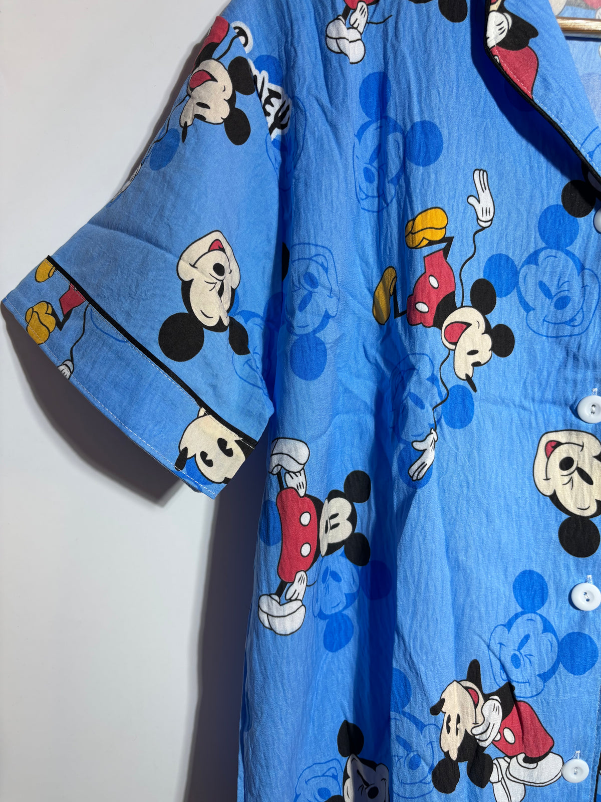 Blue Mickey Mouse Printed Pyjama Set