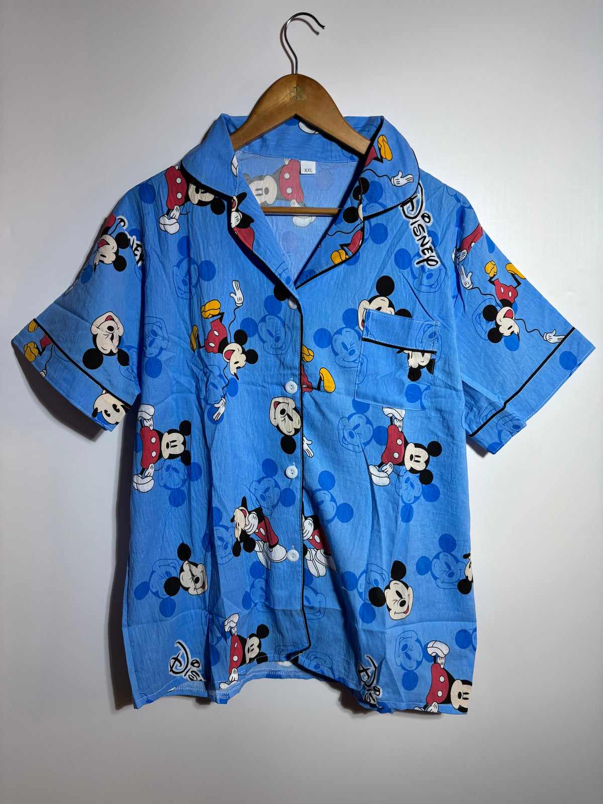 Blue Mickey Mouse Printed Pyjama Set