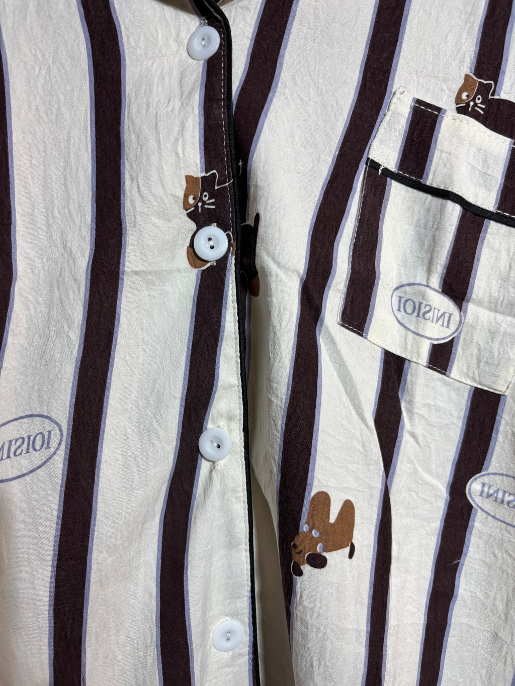 Brown Teddy Stripes Pyjama Set