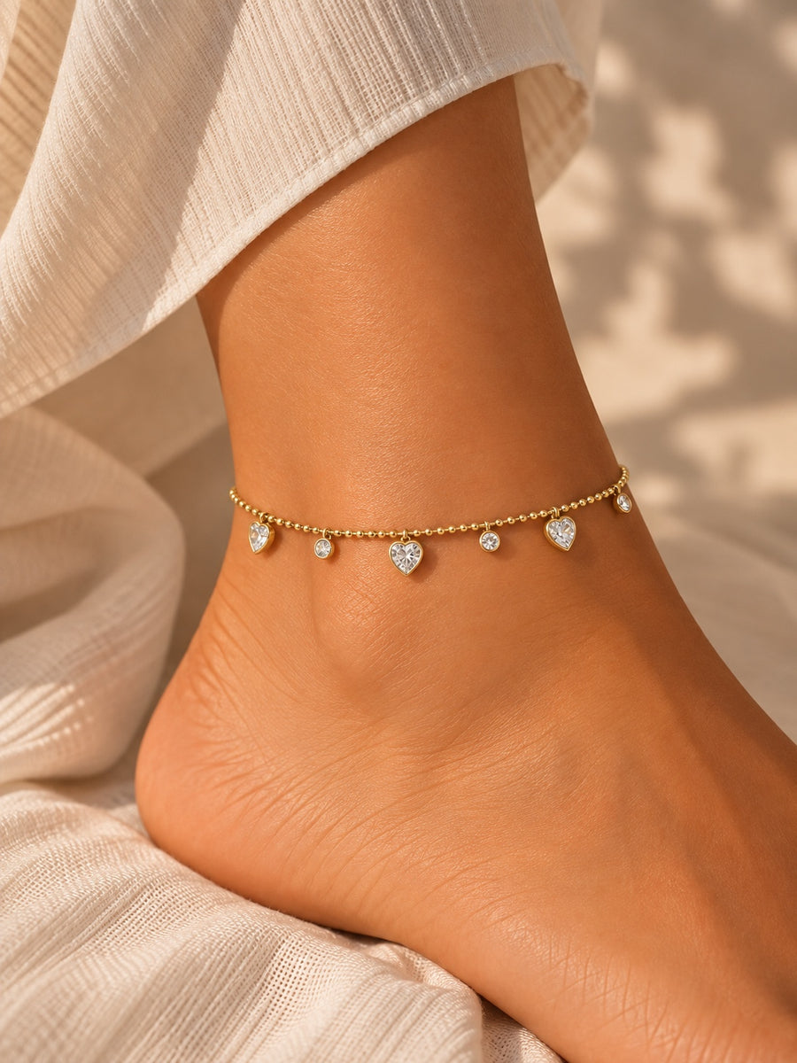 Heart Charm Anklet