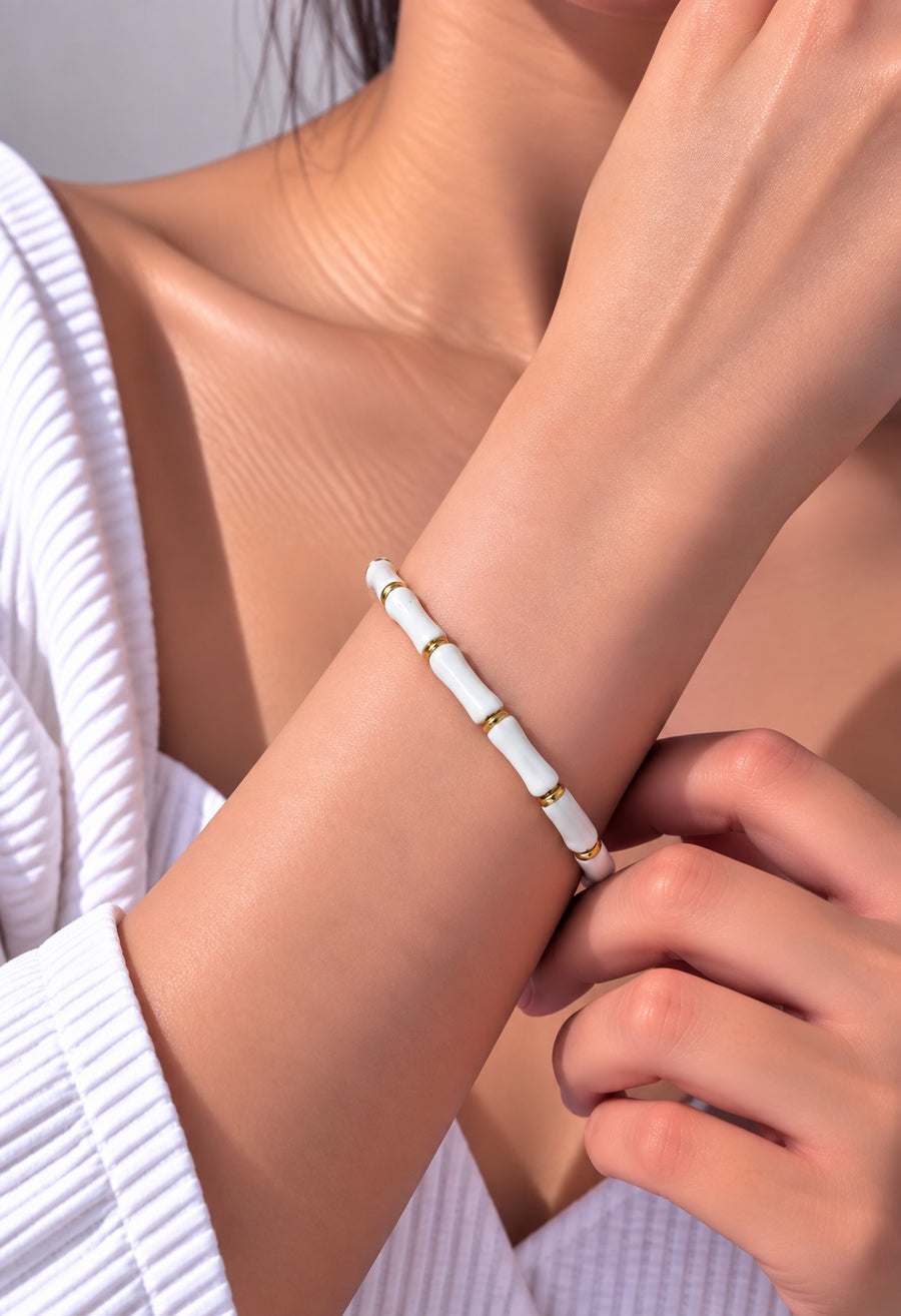 White Enamel Bangle